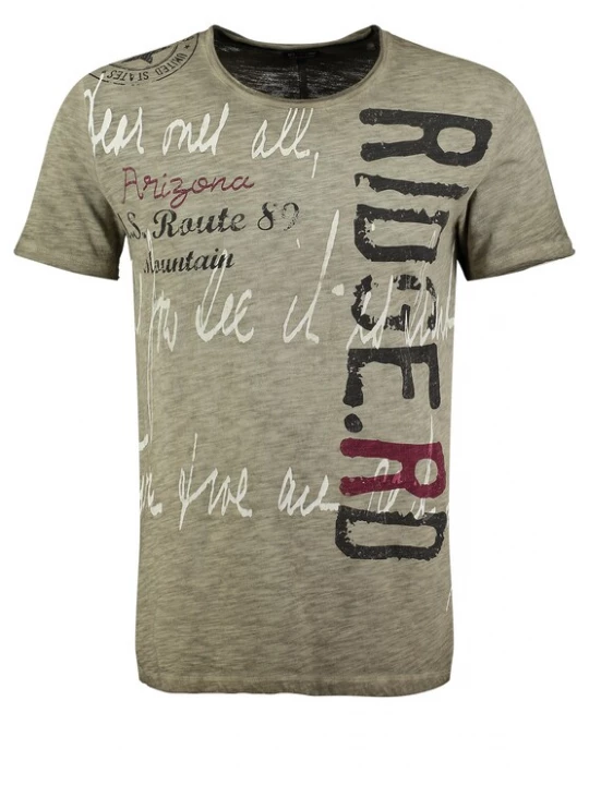 Foto van product Key Largo Shirt 'Ridge' kaki / wijnrood / zwart / wit