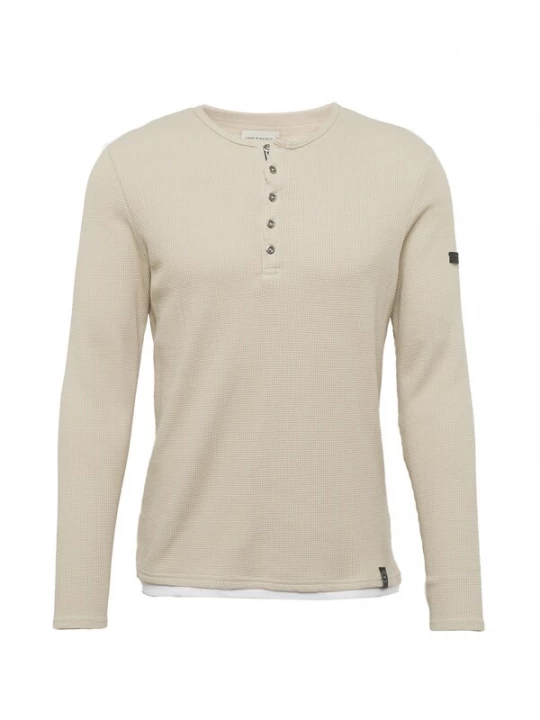 Foto van product Key Largo Shirt 'SANDRO' donkerbeige / zwart / wit