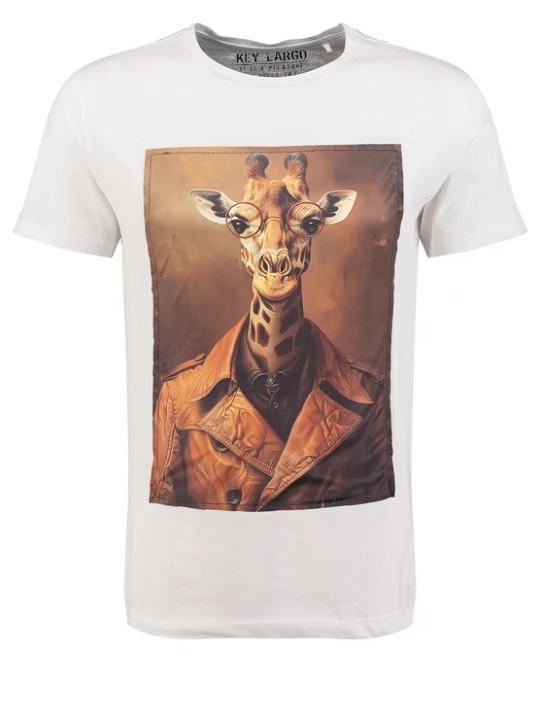 Foto van product Key Largo Shirt ' SMART GIRAFFE ' gemengde kleuren / wit