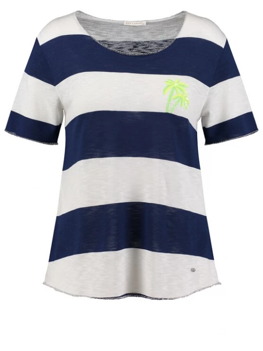 Foto van product Key Largo Shirt 'South' navy / lichtgroen / wit