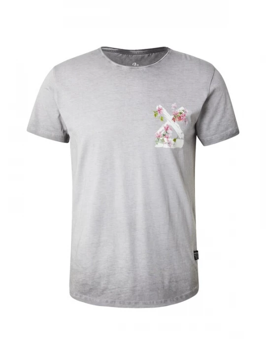 Foto van product Key Largo Shirt 'Summer Splash' grijs / lichtgrijs / groen / oudroze