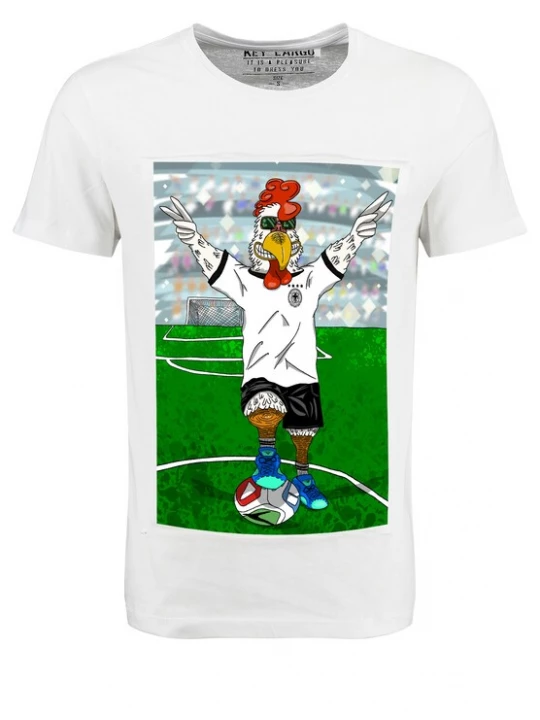 Foto van product Key Largo Shirt 'Supporter Chicken' gemengde kleuren / wit