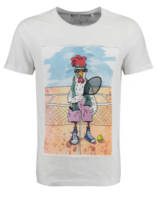 Foto van product Key Largo Shirt 'Tennis Chicken' lichtblauw / lichtrood / zwart / wit