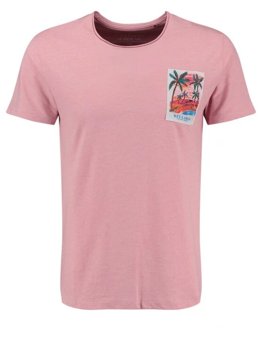 Foto van product Key Largo Shirt 'Vibes' groen / rosa / zwart / wit