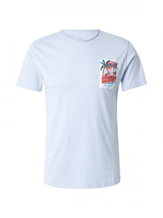 Foto van product Key Largo Shirt 'Vibes' lichtblauw / donkergroen / rood