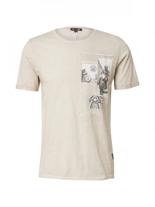Foto van product Key Largo Shirt 'Wheels' donkerbeige / grijs / zwart