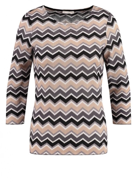 Foto van product Key Largo Shirt 'WLS DONNA' beige / grijs / zwart