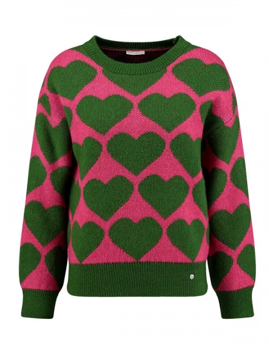 Foto van product Key Largo Trui 'BEAT' groen / pink