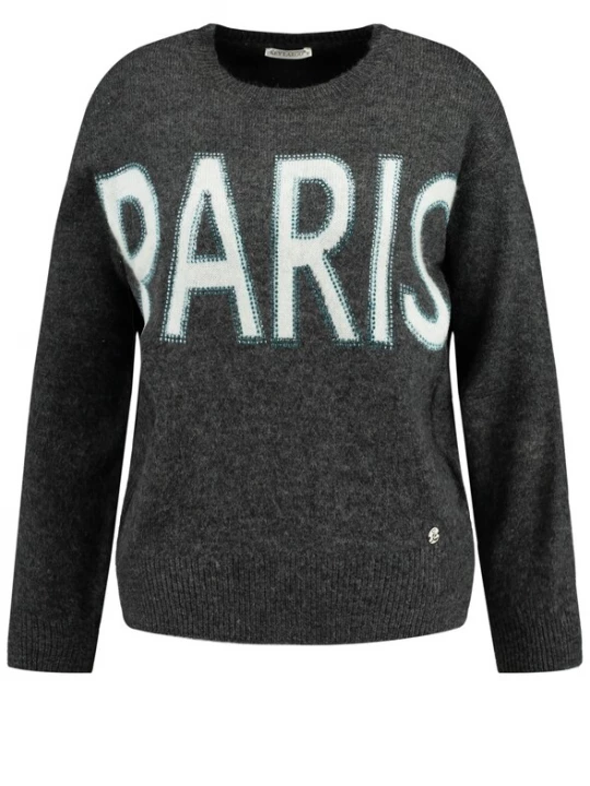 Foto van product Key Largo Trui 'France' donkergrijs / wit