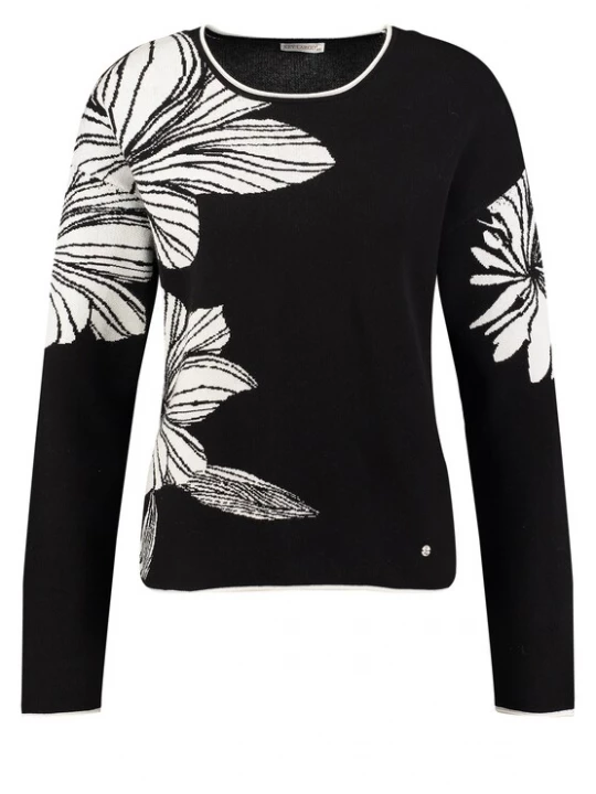 Foto van product Key Largo Trui 'Scarlet' zwart / wit