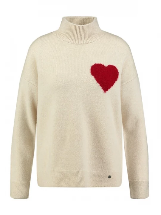 Foto van product Key Largo Trui 'Tender' beige gemêleerd / rood