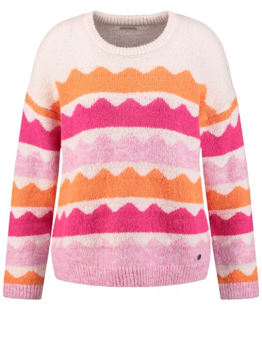 Foto van product Key Largo Trui 'Waves' oranje / rosa / pastelroze