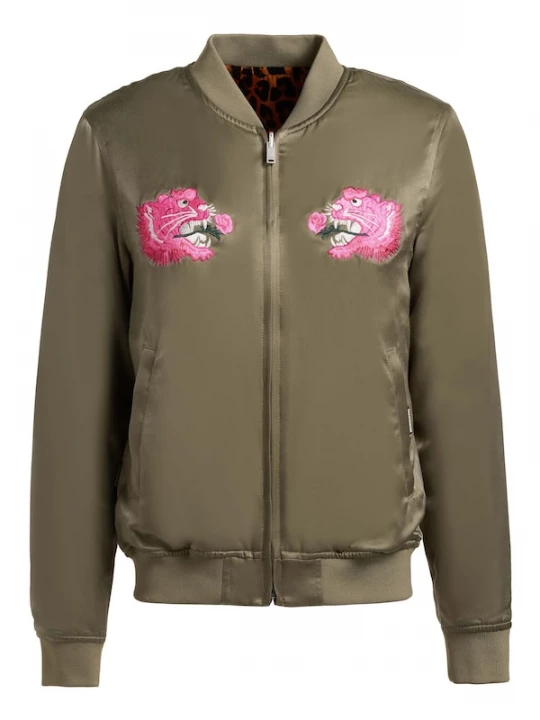 Foto van product khujo Tussenjas 'Ruby' cognac / olijfgroen / pink / zwart