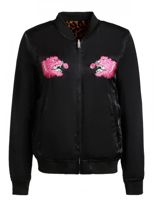 Foto van product khujo Tussenjas 'Ruby' pink / zwart / wit