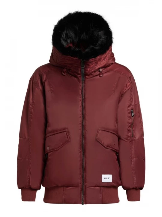Foto van product khujo Winterjas 'Cela' bourgogne / zwart / wit