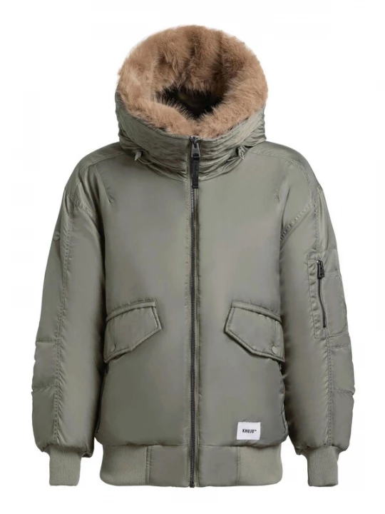 Foto van product khujo Winterjas 'Cela' lichtbruin / pastelgroen / wit