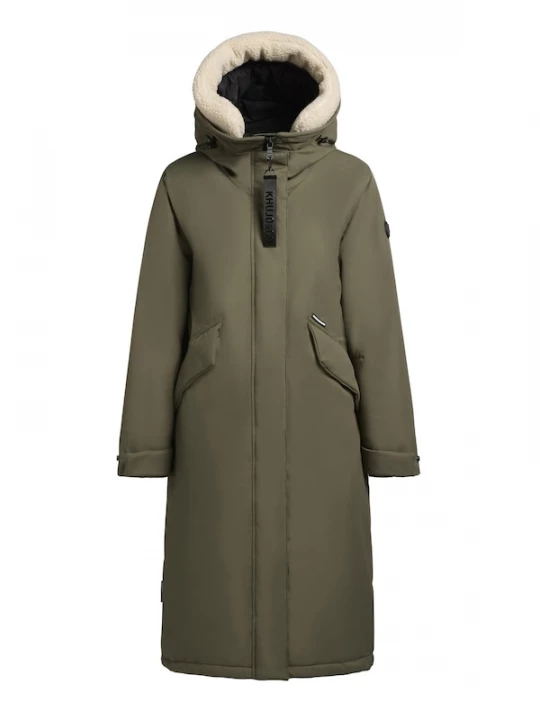 Foto van product khujo Wintermantel 'Agneta-YM' lichtbeige / olijfgroen