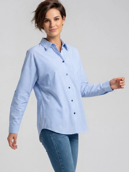 Foto van product KIANNA Blouse lichtblauw / wit