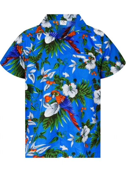 Foto van product King Kameha Overhemd 'Cherryparrot' blauw