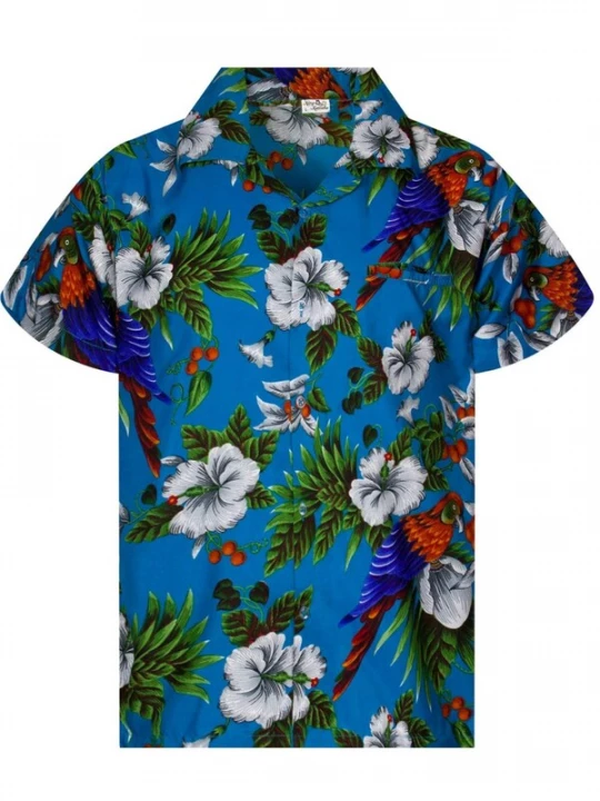 Foto van product King Kameha Overhemd 'Cherryparrot' turquoise