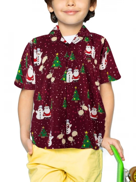 Foto van product King Kameha Overhemd 'Christmas Buddies' rood