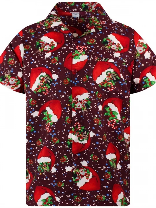 Foto van product King Kameha Overhemd 'Christmas Flying Hats' rood