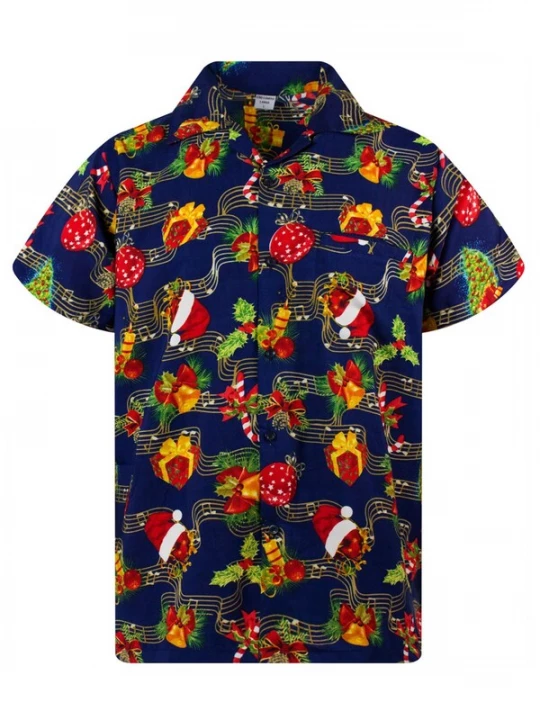 Foto van product King Kameha Overhemd 'Christmas Music' blauw