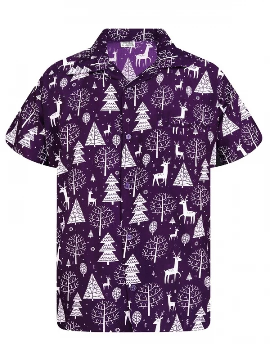 Foto van product King Kameha Overhemd 'Christmas Reindeer' lila