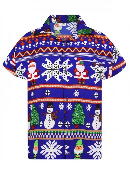 Foto van product King Kameha Overhemd 'Christmas Rows' blauw