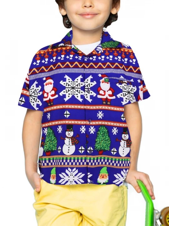 Foto van product King Kameha Overhemd 'Christmas Rows' blauw
