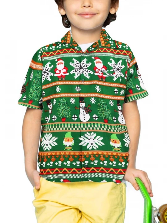 Foto van product King Kameha Overhemd 'Christmas Rows' groen
