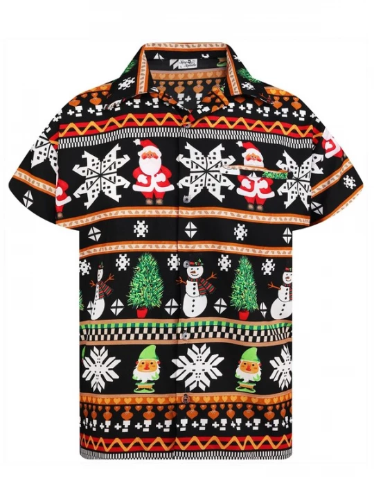 Foto van product King Kameha Overhemd 'Christmas Rows' zwart