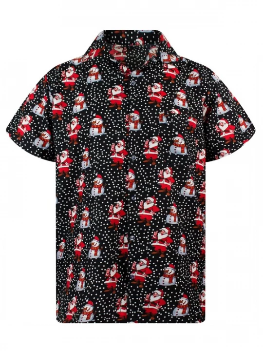 Foto van product King Kameha Overhemd 'Christmas Santa Likes' zwart