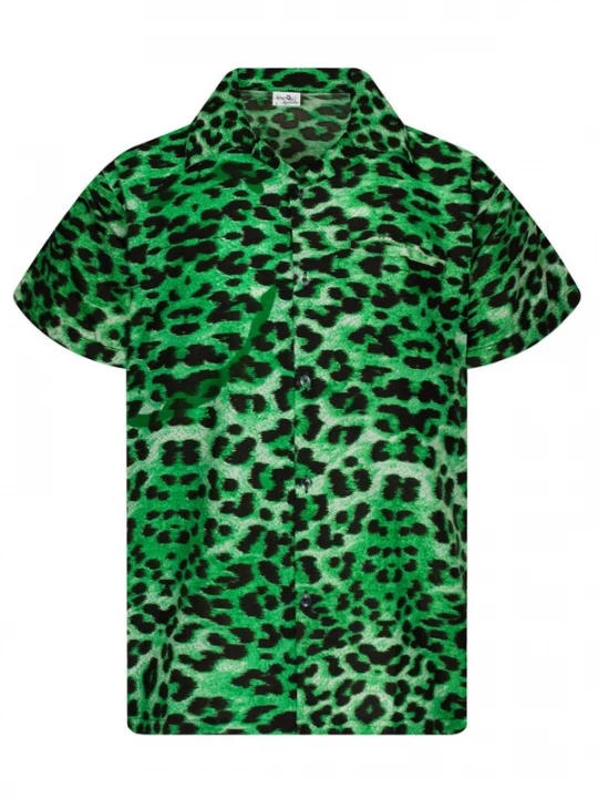 Foto van product King Kameha Overhemd 'Leopard' groen