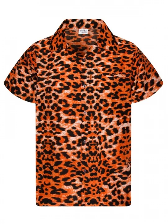 Foto van product King Kameha Overhemd 'Leopard' oranje
