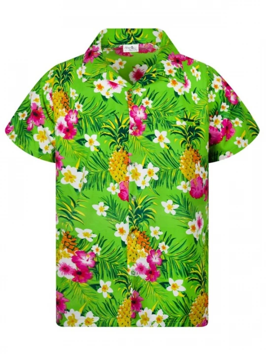 Foto van product King Kameha Overhemd 'Pineapple Flowers' groen