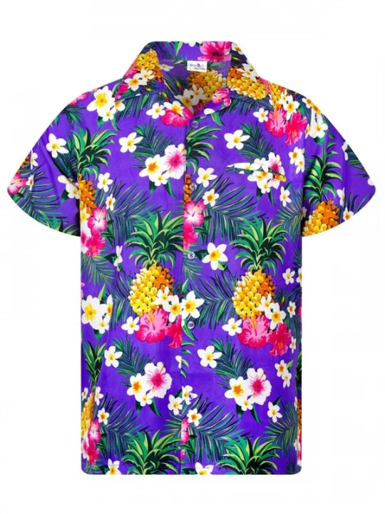 Foto van product King Kameha Shirt 'Pineapple Flowers' lila