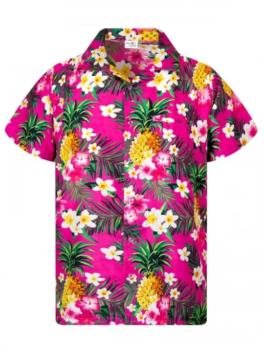 Foto van product King Kameha Overhemd 'Pineapple Flowers' pink