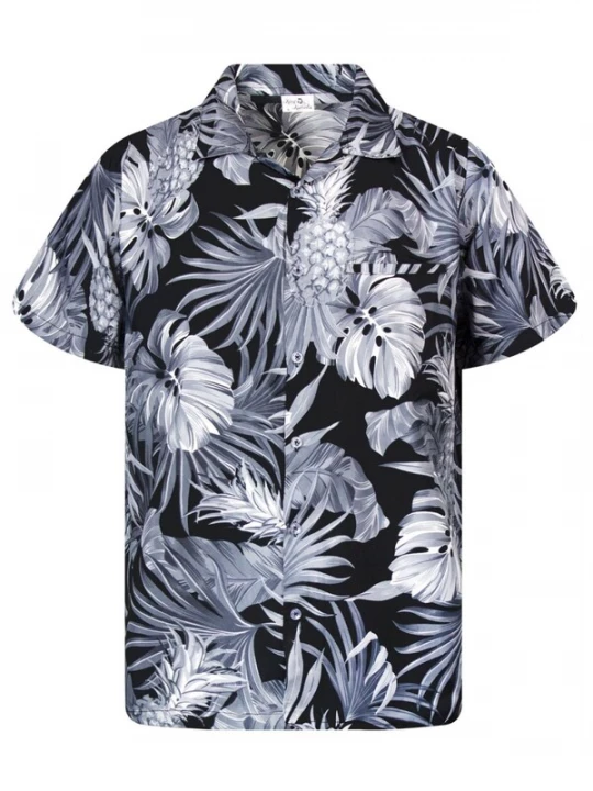 Foto van product King Kameha Shirt 'Pineapple Leaves' grijs