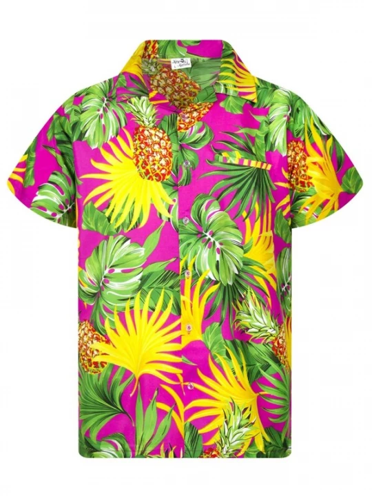 Foto van product King Kameha Overhemd 'Pineapple Leaves' pink