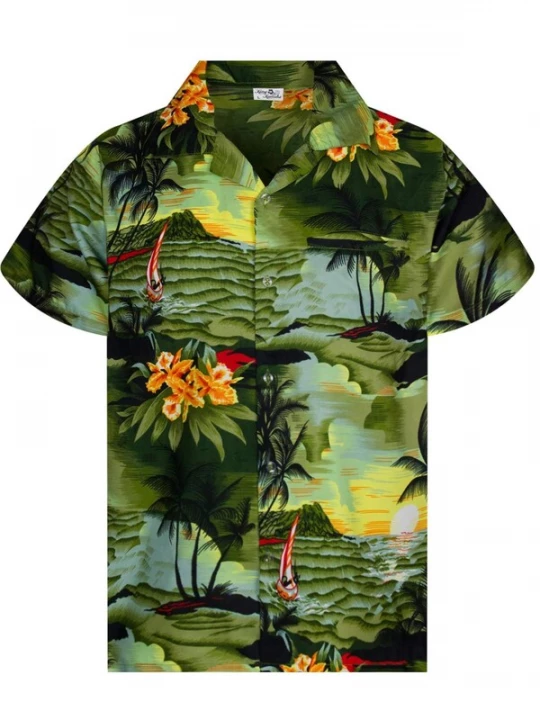 Foto van product King Kameha Overhemd 'Surf' donkergroen