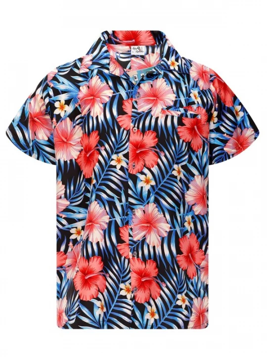 Foto van product King Kameha Overhemd 'Tropical Hibiscus' blauw