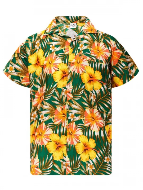 Foto van product King Kameha Overhemd 'Tropical Hibiscus' groen
