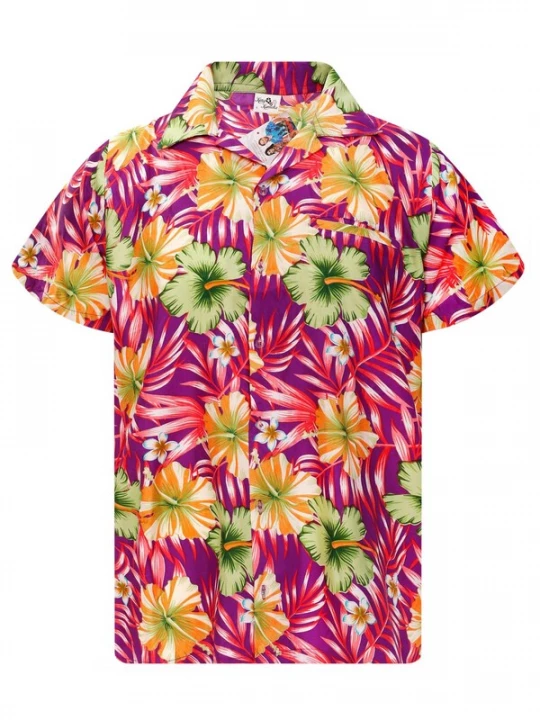 Foto van product King Kameha Overhemd 'Tropical Hibiscus' lila