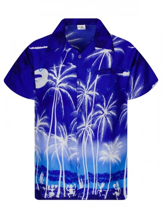 Foto van product King Kameha Shirt 'Beach Negative' blauw
