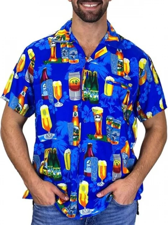 Foto van product King Kameha Shirt 'Beerbottle' blauw