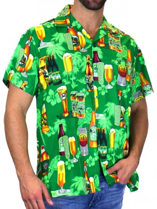 Foto van product King Kameha Shirt 'Beerbottle' groen