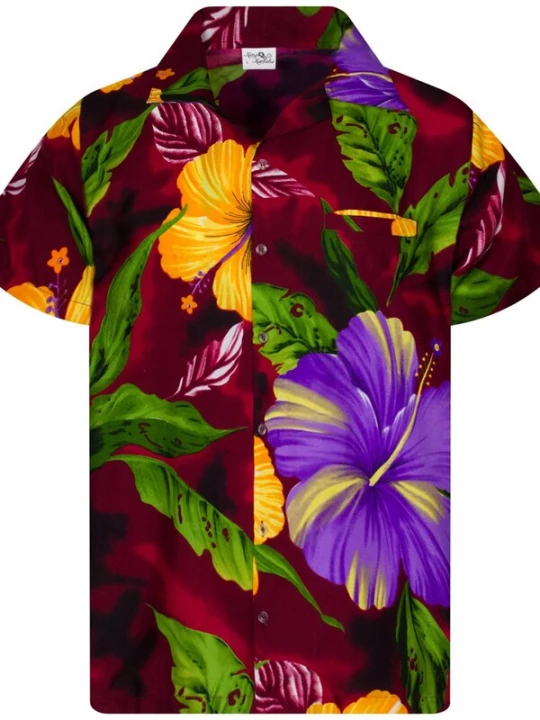 Foto van product King Kameha Shirt 'Big Flower' bordeaux