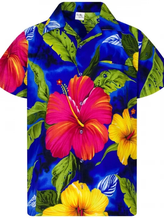Foto van product King Kameha Shirt 'Big Flower' donkerblauw