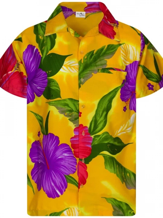 Foto van product King Kameha Shirt 'Big Flower' geel